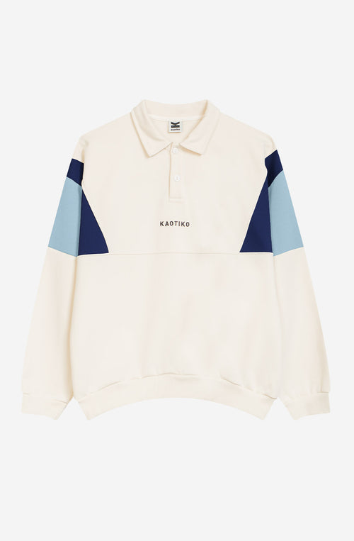 Harry Sweatshirt in Elfenbein/Marineblau/Himmelblau