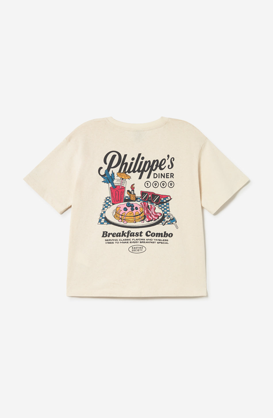 Breakfast Road Bio-Baumwoll-T-Shirt in Elfenbein