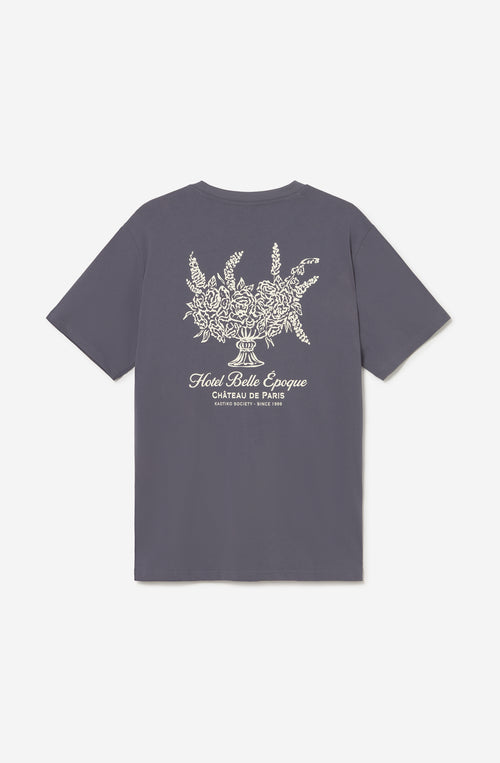 Camiseta Regular Garland Blue para hombre con diseño gráfico floral Kaotiko BCN