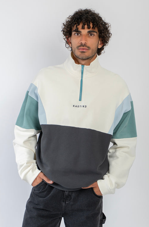 Sweat-shirt Arthur Ivory Black Niagara coupe ample pour