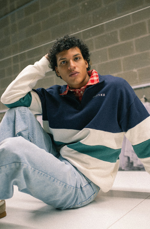 Sweat-shirt Carter Ivory/Navy/Heura