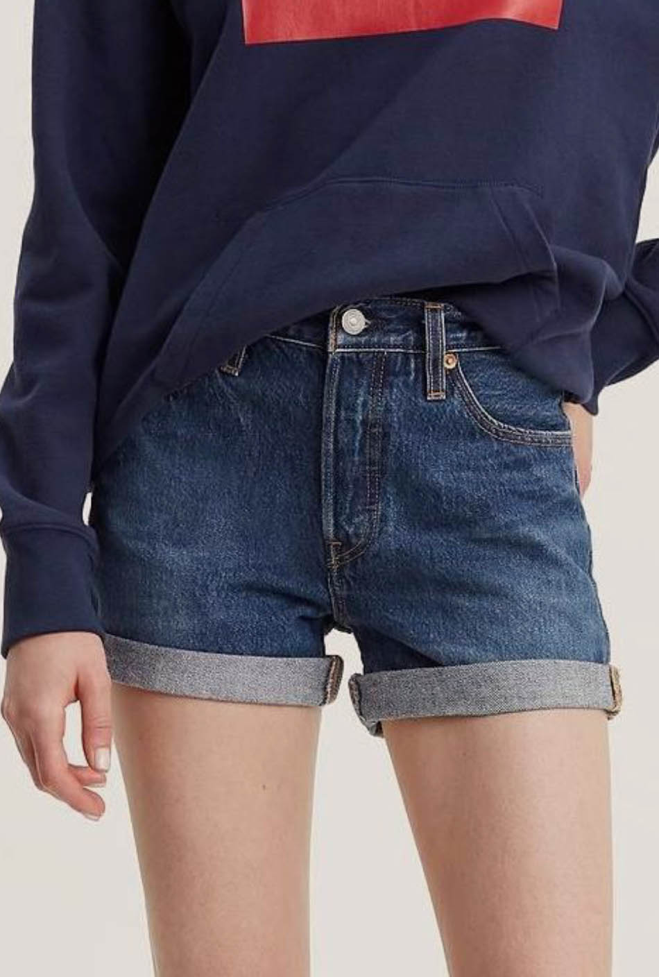 Levi's Blue Denim Long Short