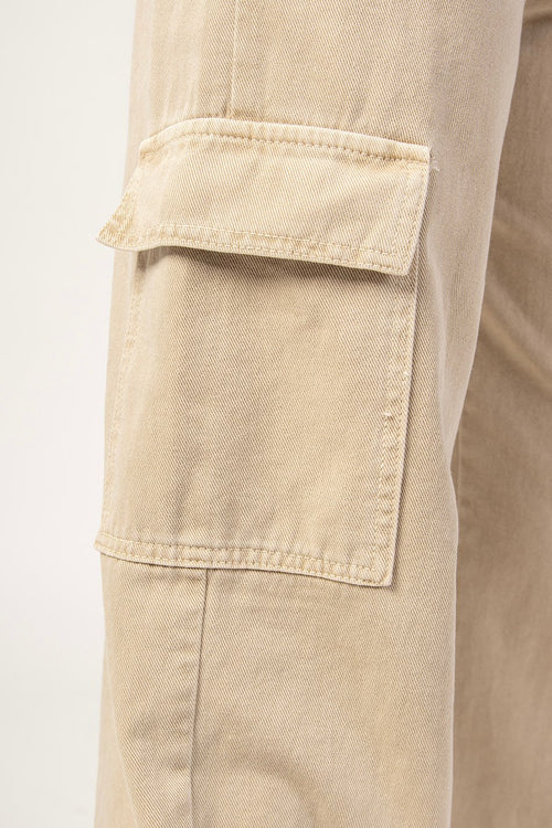 Ivory Cargo Wide Leg Trousers