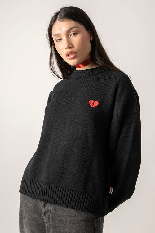 Pullover Broken Heart Black