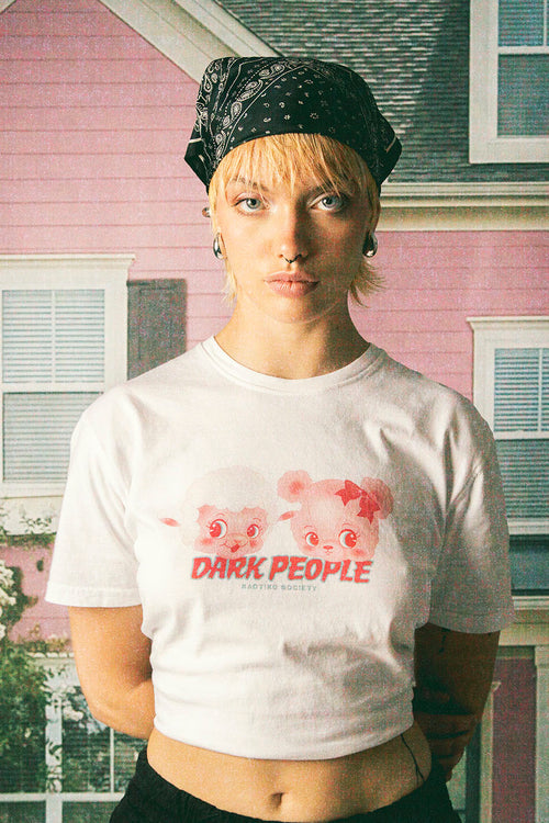 Verwaschenes weißes T-Shirt von Dark People