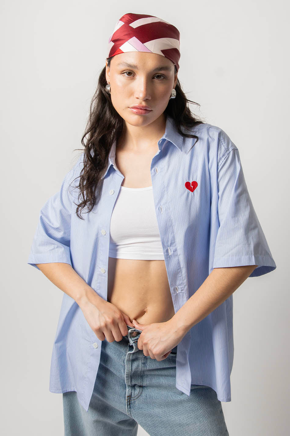 Blau/weiß gestreiftes Hemd von Loui Heart