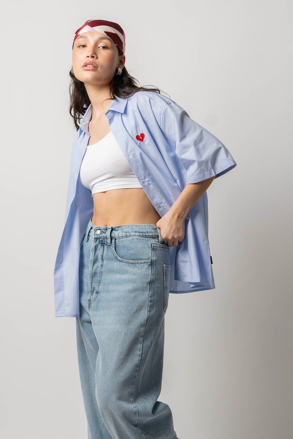 Blau/weiß gestreiftes Hemd von Loui Heart