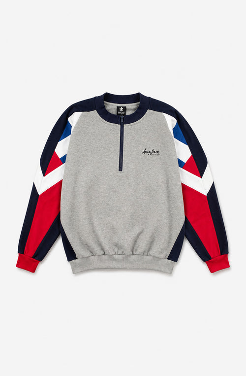 Sudadera Keoni Gray Navy Red unisex con diseño color block Kaotiko BCN