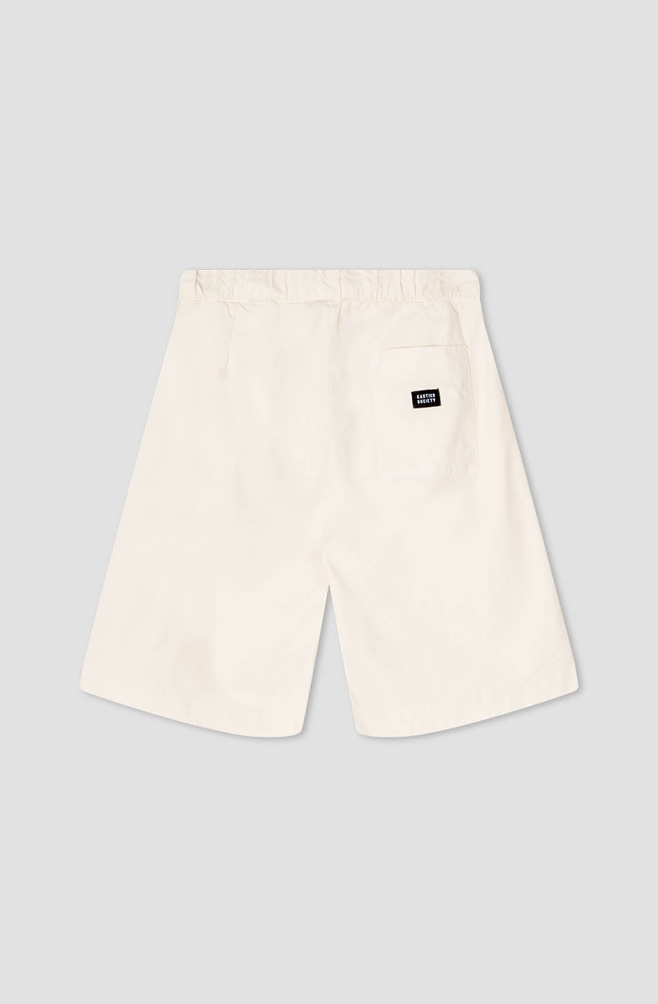 Ivory Relaxed Canvas Pleated Bermuda Shorts
