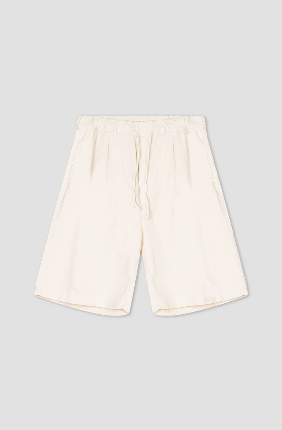 Bermuda Relaxed Canvas Pinzas Ivory