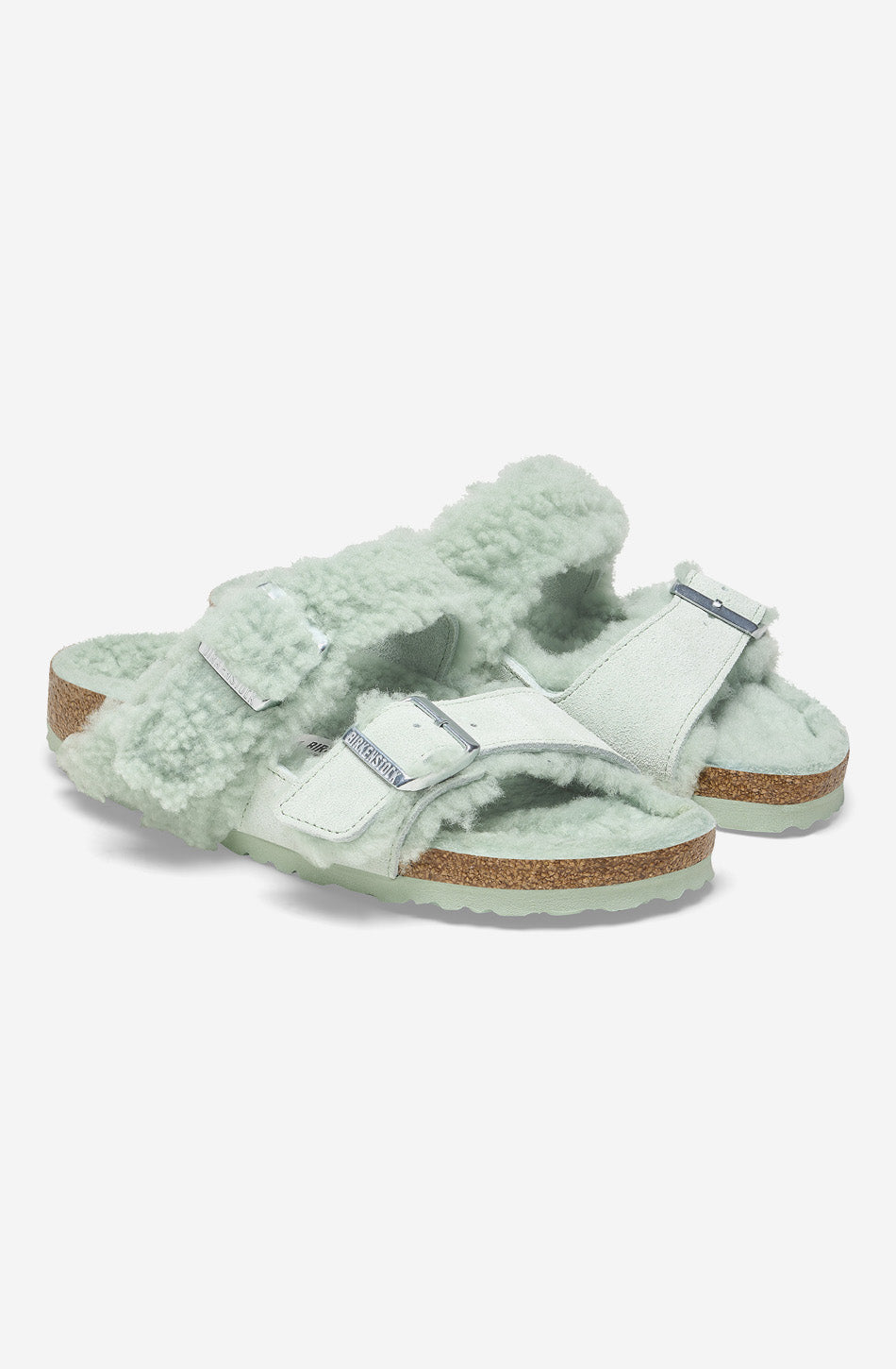 Birkenstock – Sandalen aus geteiltem Teddyleder