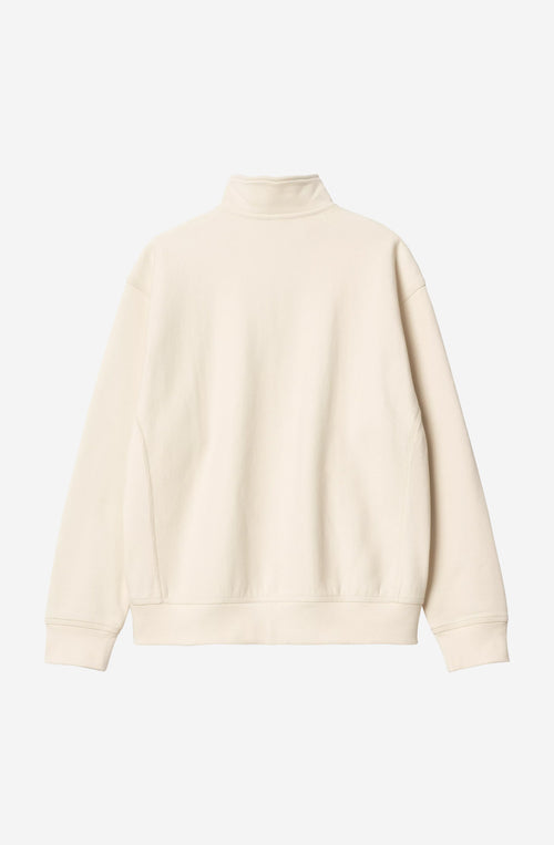 Carhartt WIP – Sweatshirt mit halbem Reißverschluss und amerikanischem Schriftzug, Natur