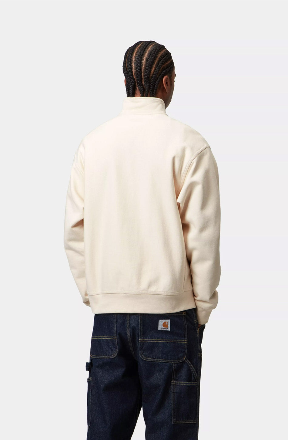 Sudadera Carhartt WIP Half Zip American Script Sweatshirt Natural 