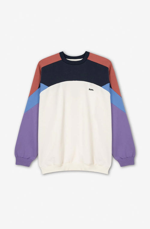 Ivory/ Navy/ Grape/ Crescent Dru Sweatshirt