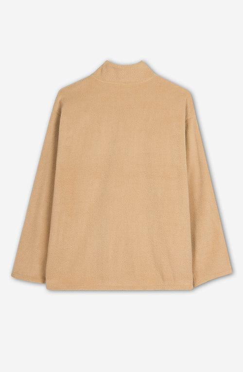 Half Zip Fleece-Sweatshirt in Ockergelb