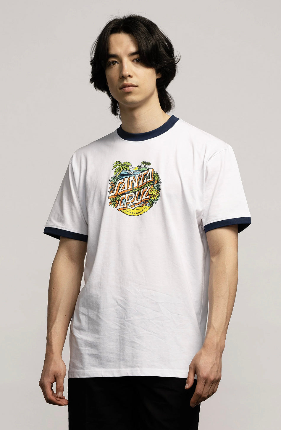 T-shirt Santa Cruz Aloha Dot Front Ringer White 