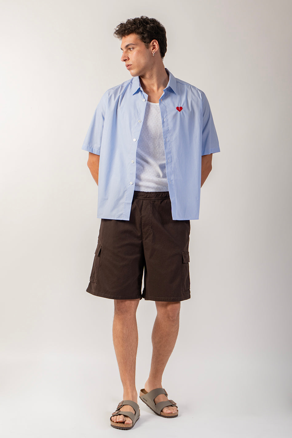 Bermuda Cargo Wide Leg Braun Hell