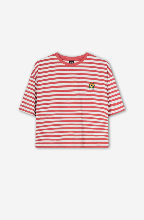 Camiseta Burgundy Heart Stripes
