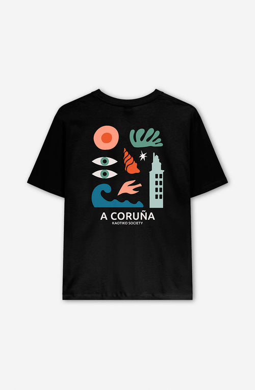 Washed A Coruña T-shirt noir