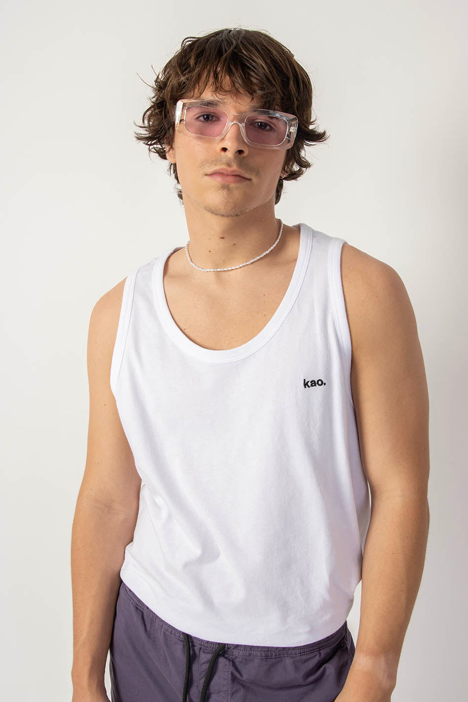 NATHAN WEISSES KURZES TANKTOP