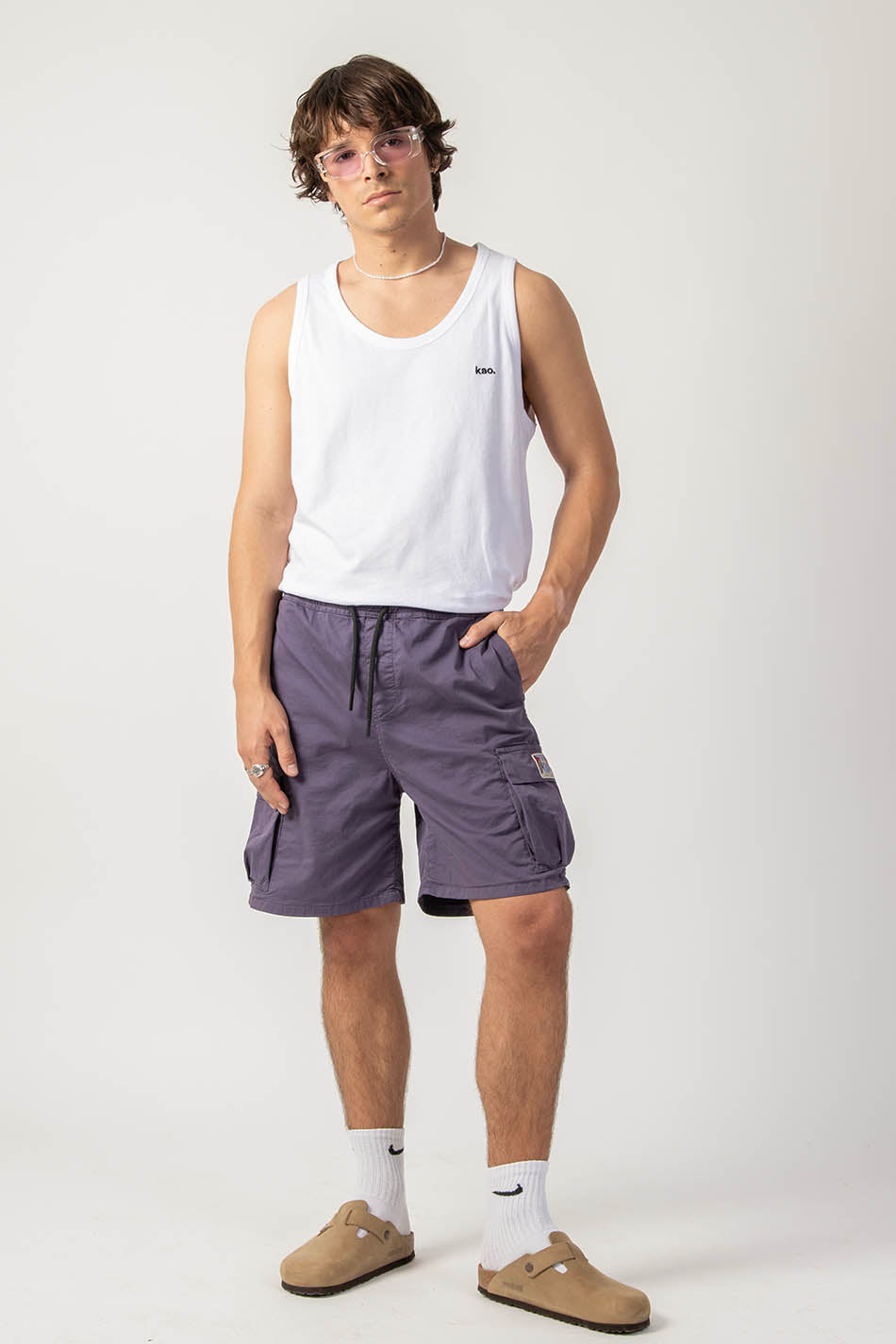 NATHAN WEISSES KURZES TANKTOP