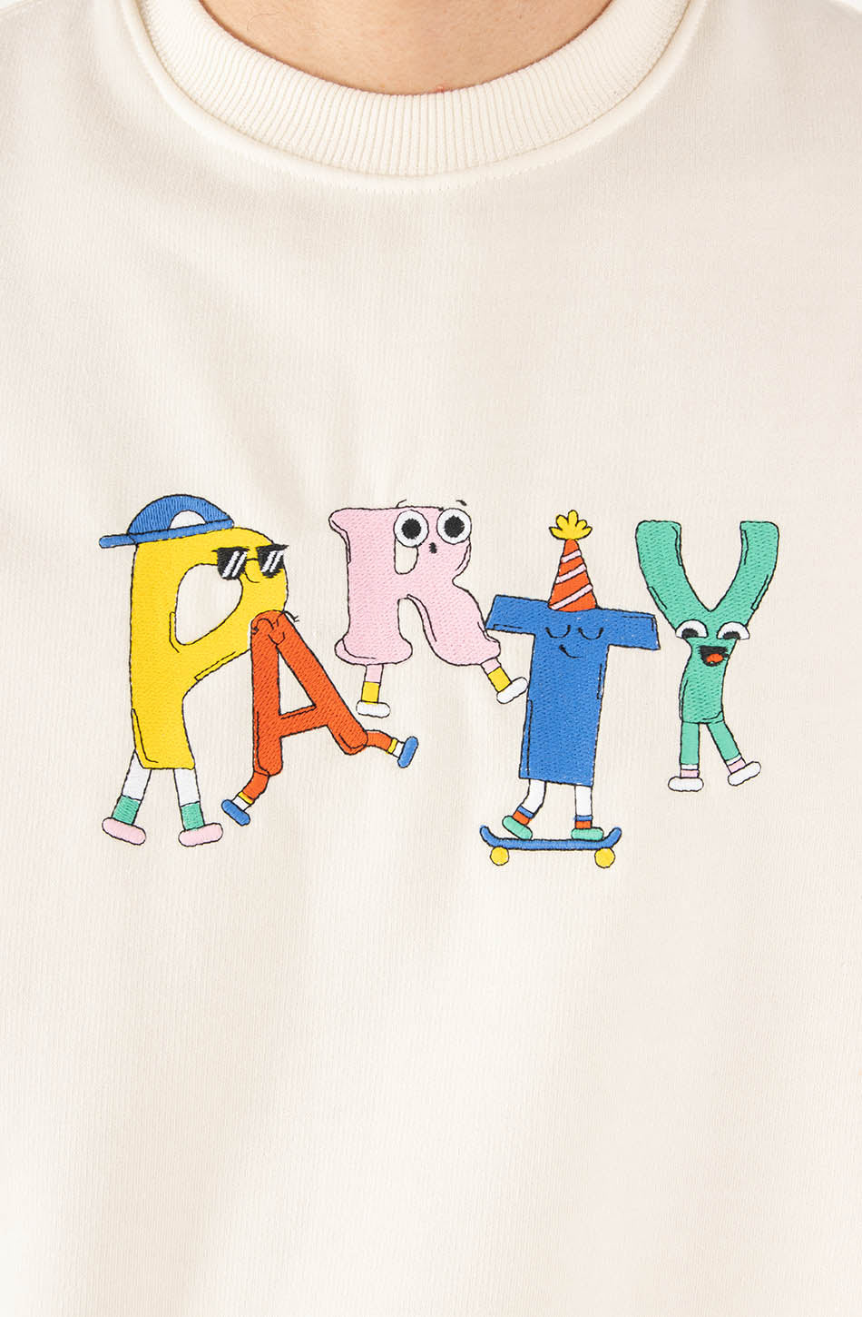 Party-Elfenbein-Sweatshirt