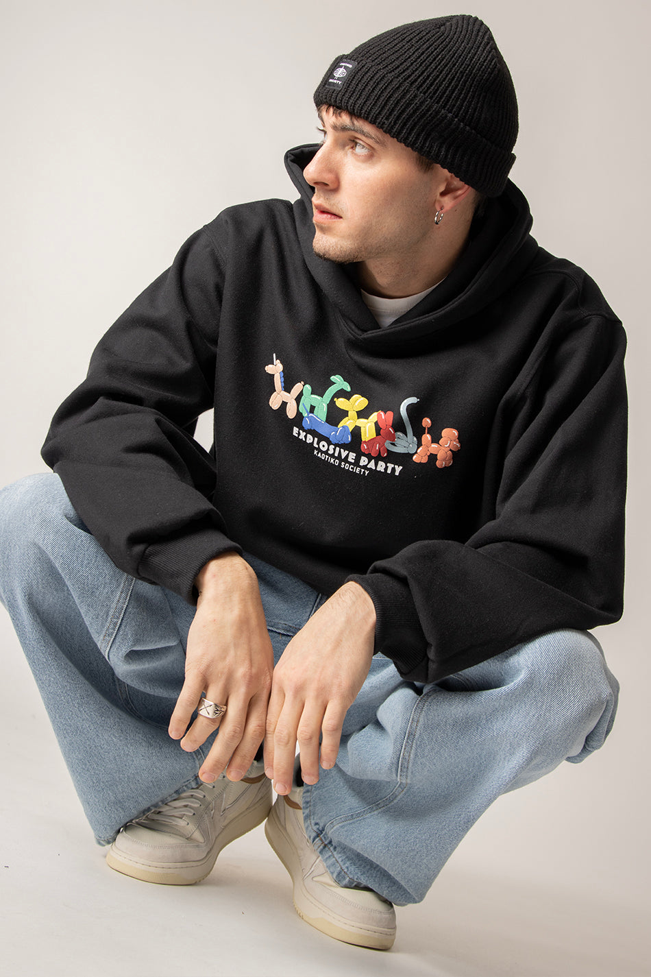 Explosives Party-Sweatshirt in Schwarz