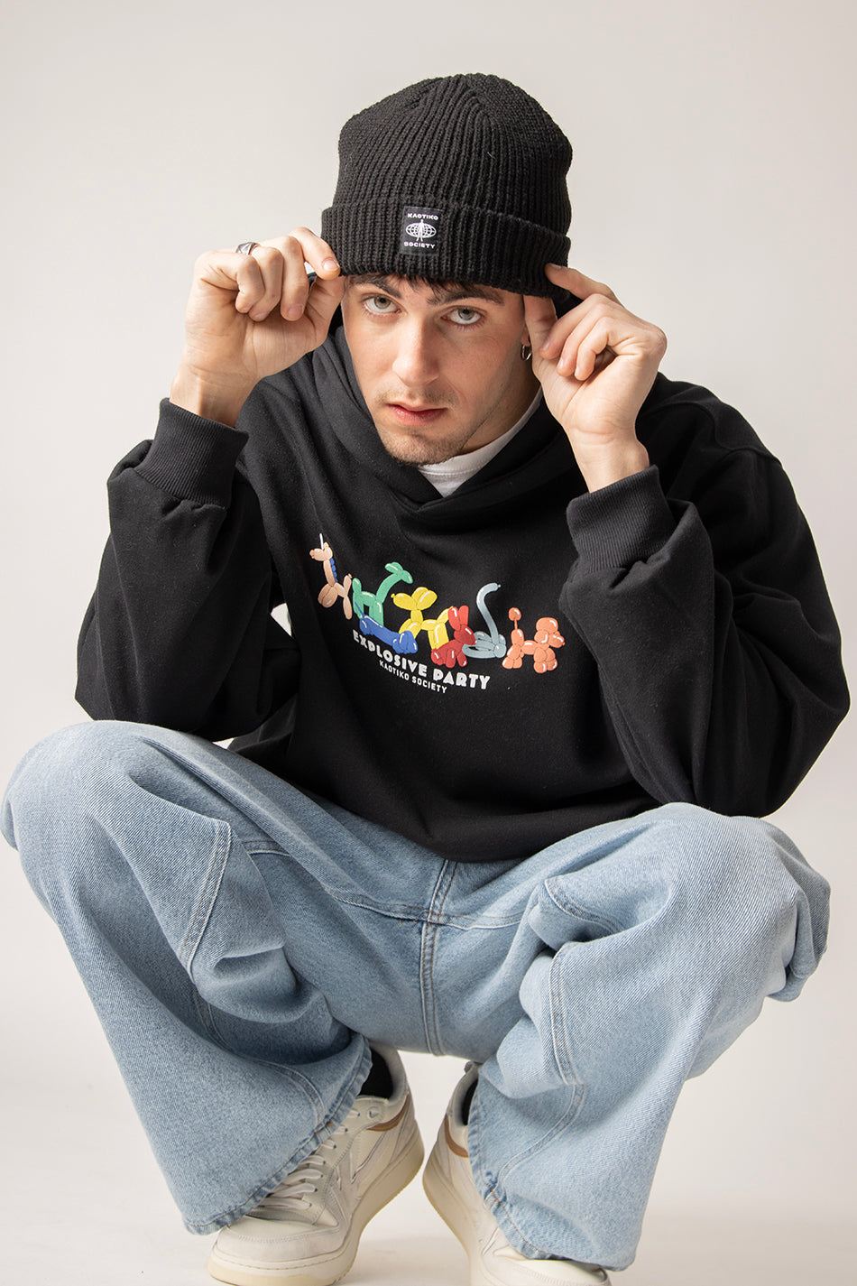 Explosives Party-Sweatshirt in Schwarz