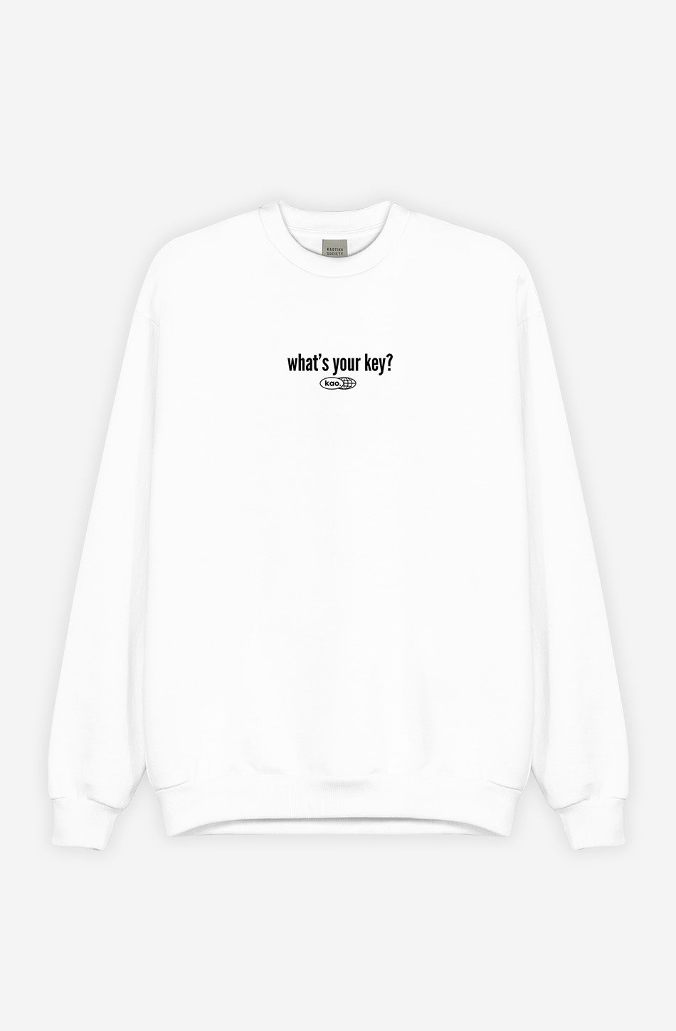 Organic Cotton What's Your Key White Sweatshirt