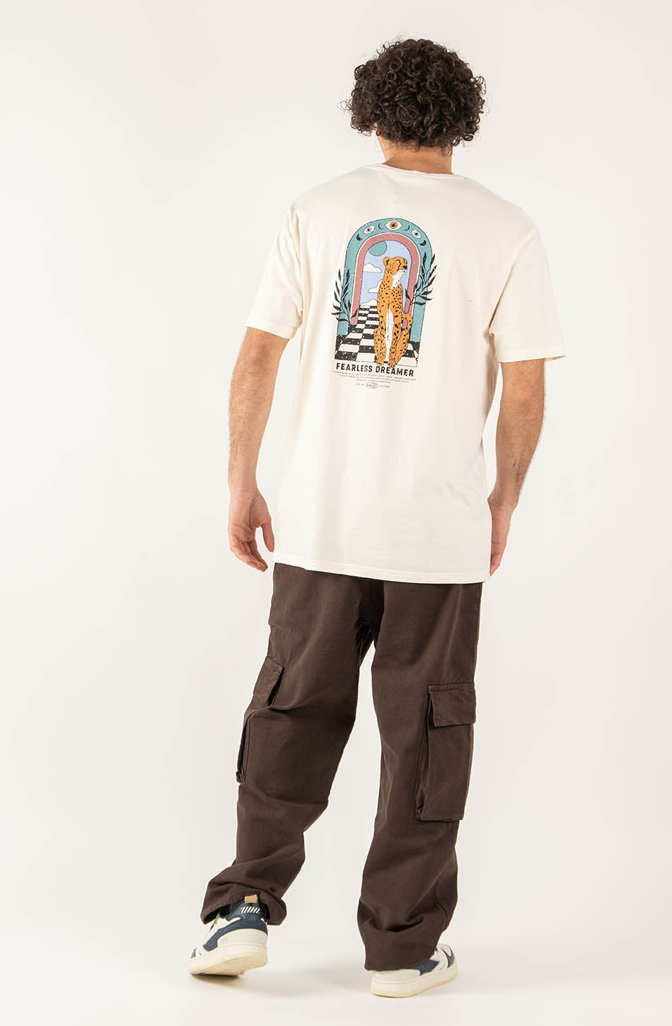 Gewaschenes Fearless Dreamer Elfenbein-T-Shirt