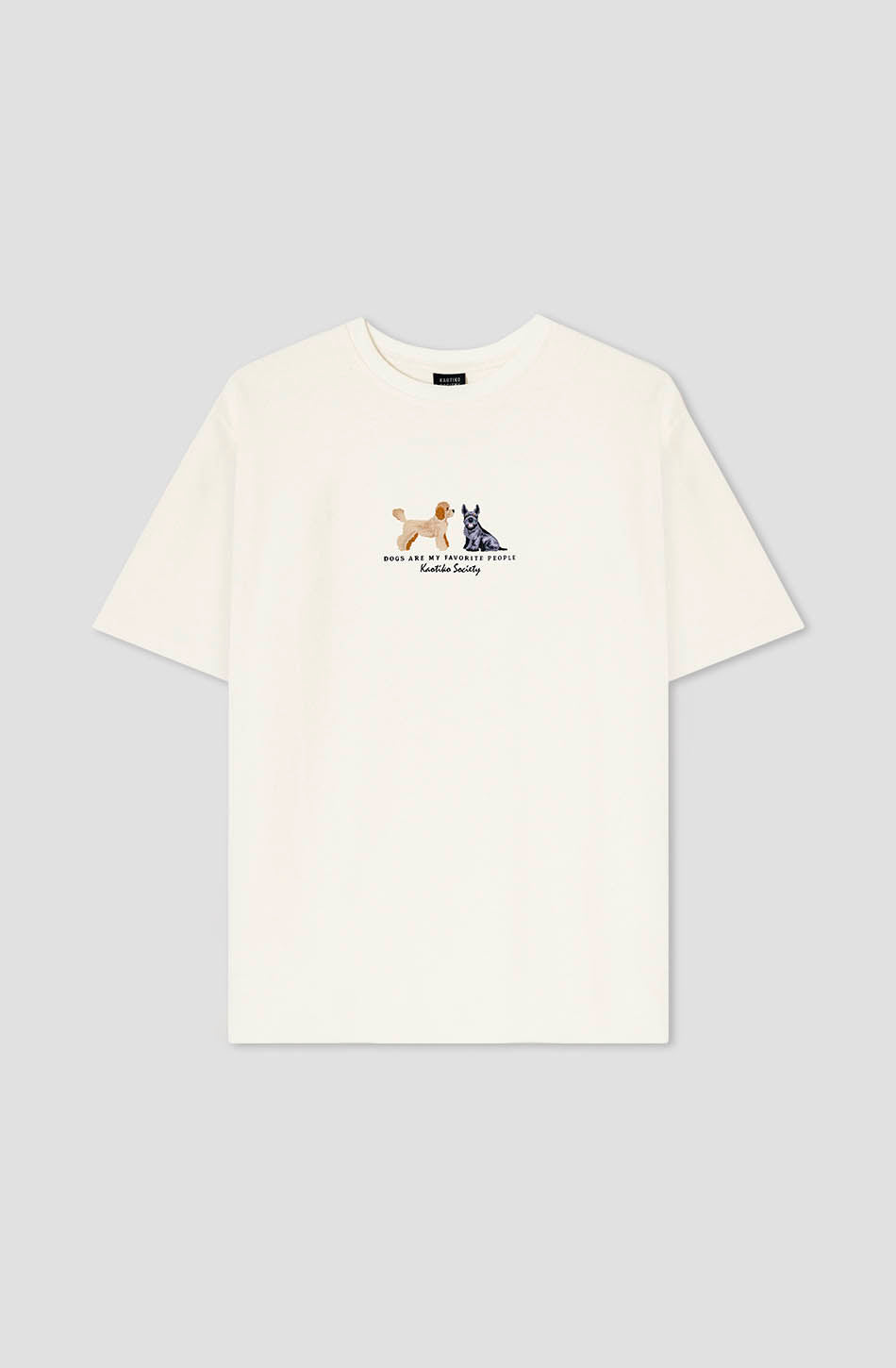 Gewaschenes Puppies Elliott Elfenbein-T-Shirt