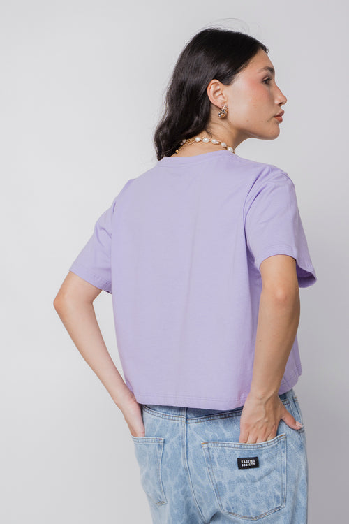 T-Shirt mit Aufdruck „Swans Malve“