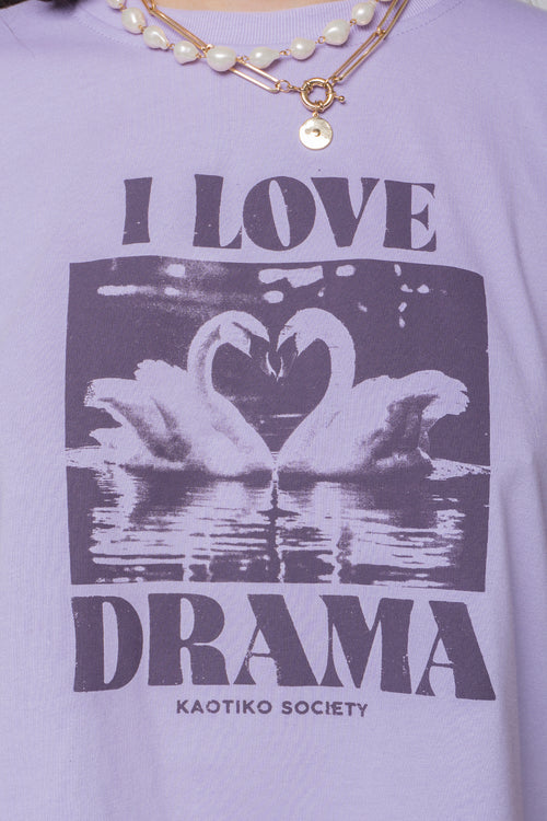 T-Shirt mit Aufdruck „Swans Malve“