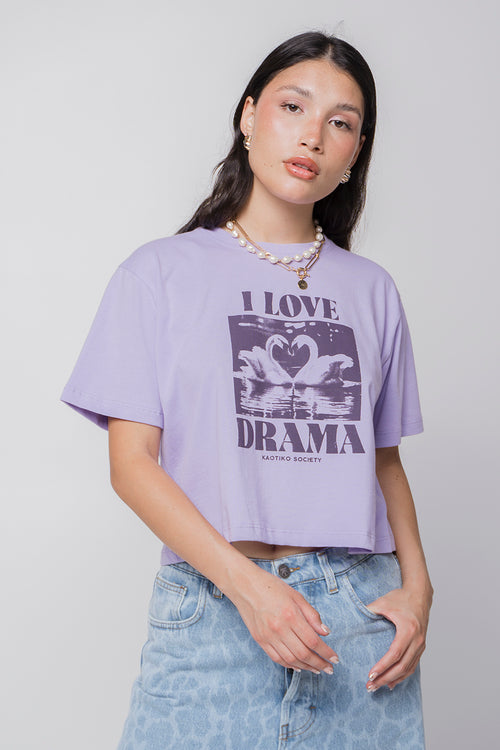 T-Shirt mit Aufdruck „Swans Malve“