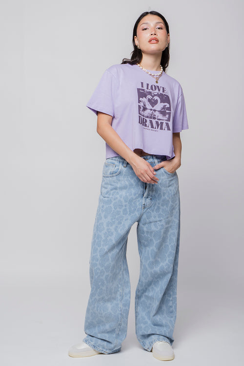 T-Shirt mit Aufdruck „Swans Malve“