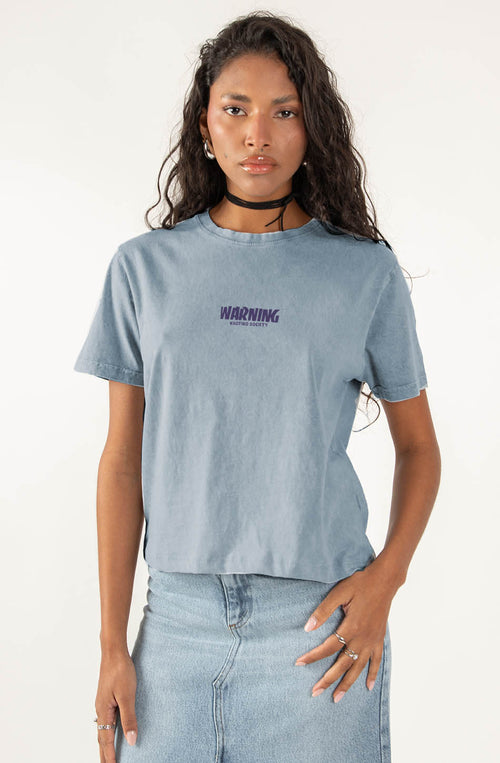 Gewaschenes Warning Steel T-Shirt