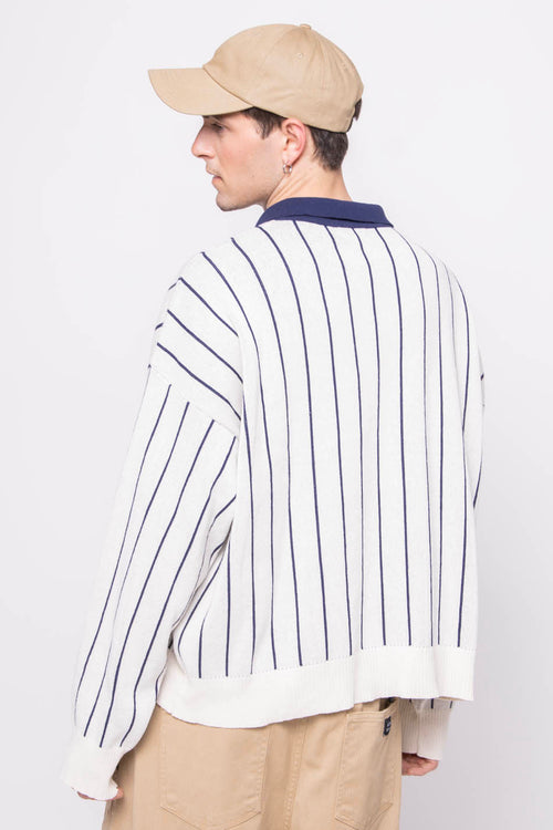 Palm Beach Elfenbeinfarbener Knopfpullover