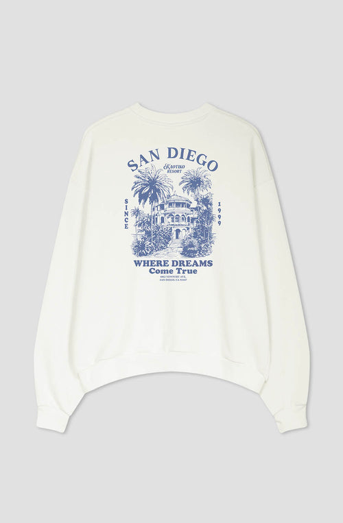 Kaotiko Resort Elfenbein-Sweatshirt aus Bio-Baumwolle