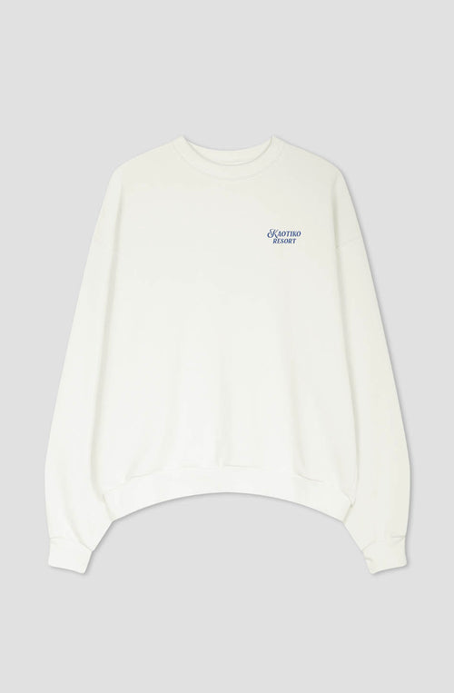 Kaotiko Resort Elfenbein-Sweatshirt aus Bio-Baumwolle