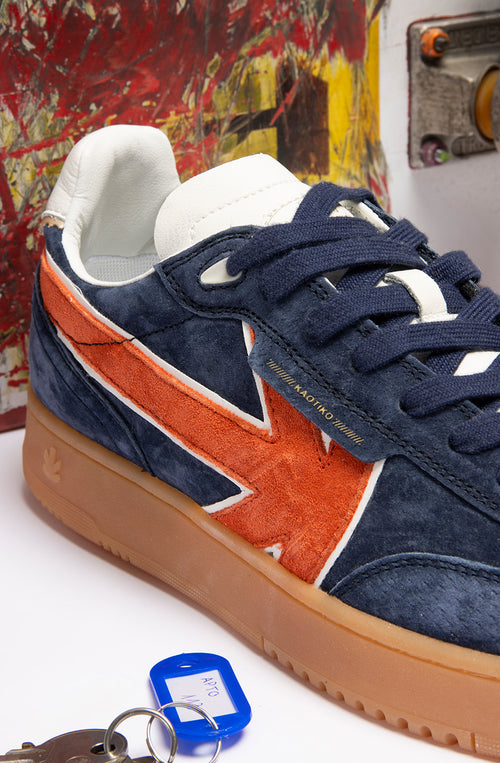 Kaotiko – Boston – Marineblaue Wildleder-Sneakers