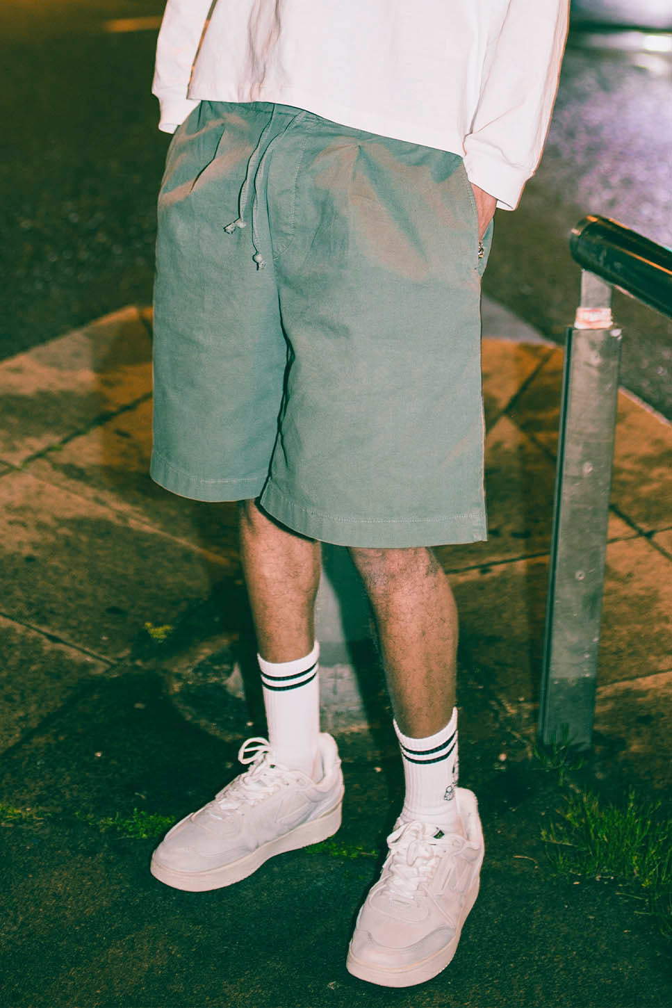 Bermuda Relaxed Canvas Pinzas Slate