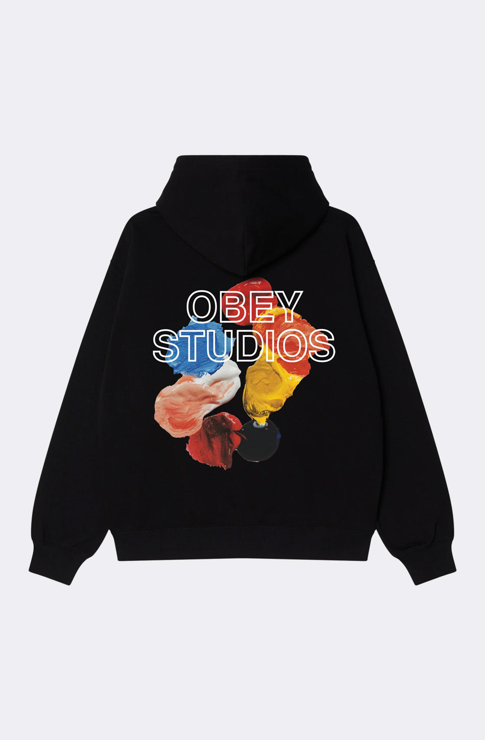 Obey Studios – Schwarzes Sweatshirt mit Farbpalette