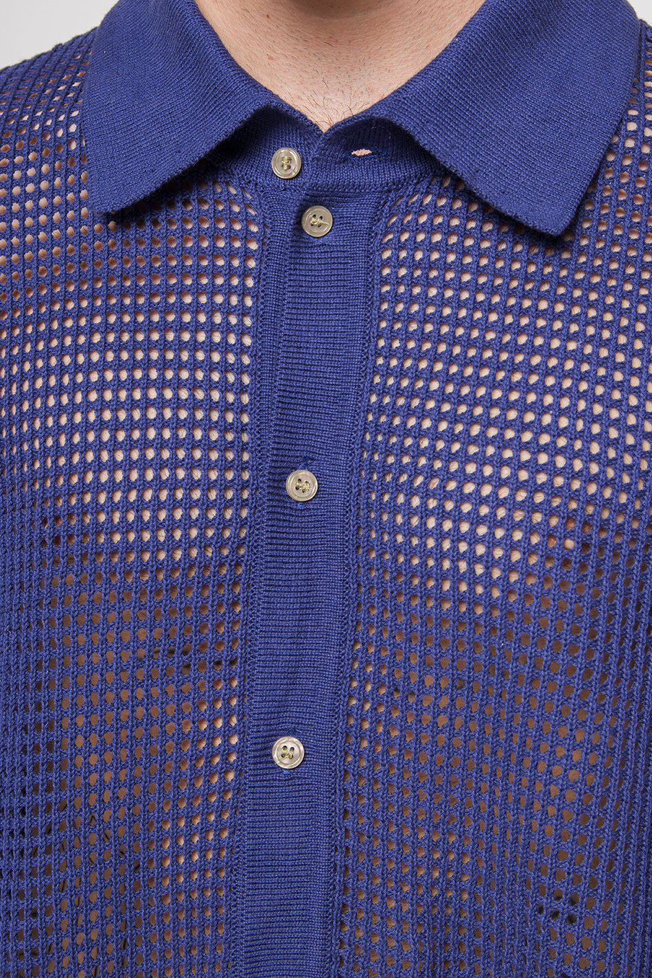 Poloshirt Crochet Water Navy