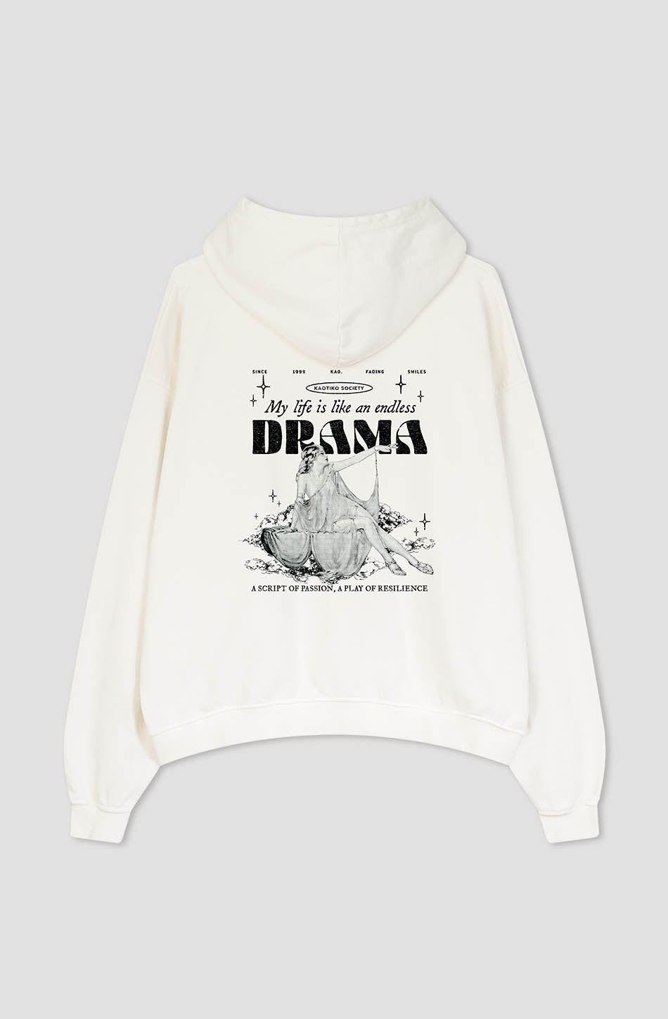 Gewaschenes Drama-Elfenbein-Sweatshirt