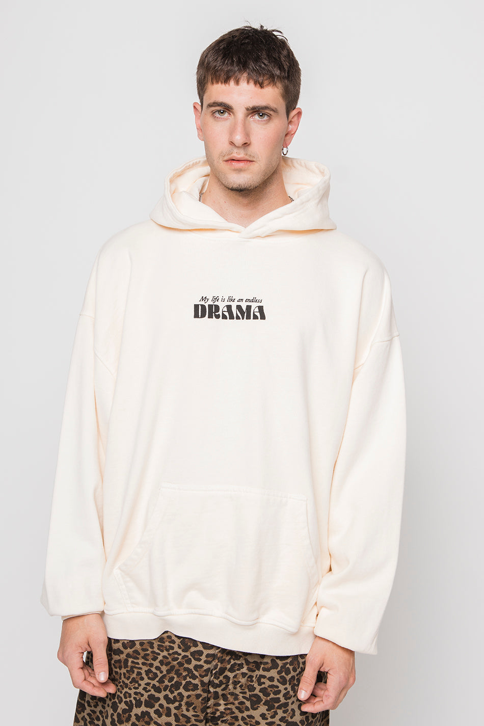 Gewaschenes Drama-Elfenbein-Sweatshirt