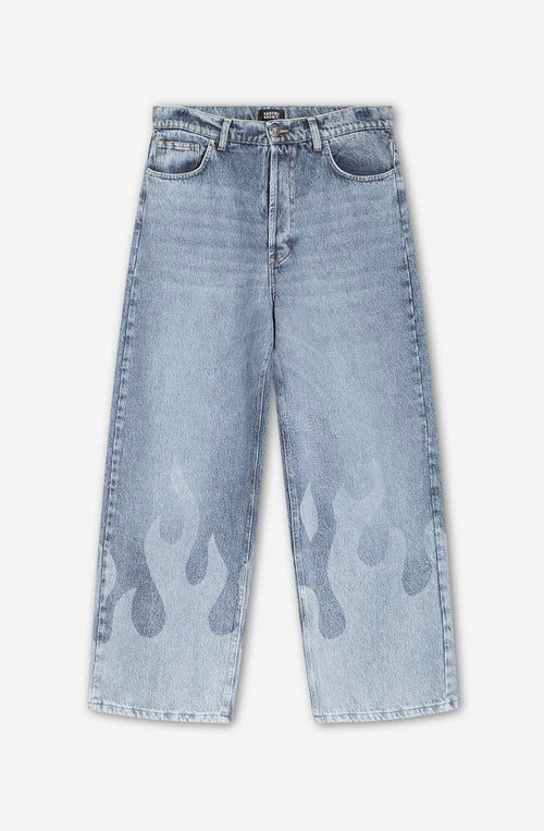 Laser Denim Flame Trousers