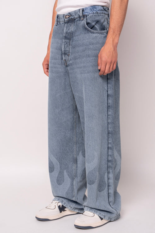 Laser Denim Flame Trousers