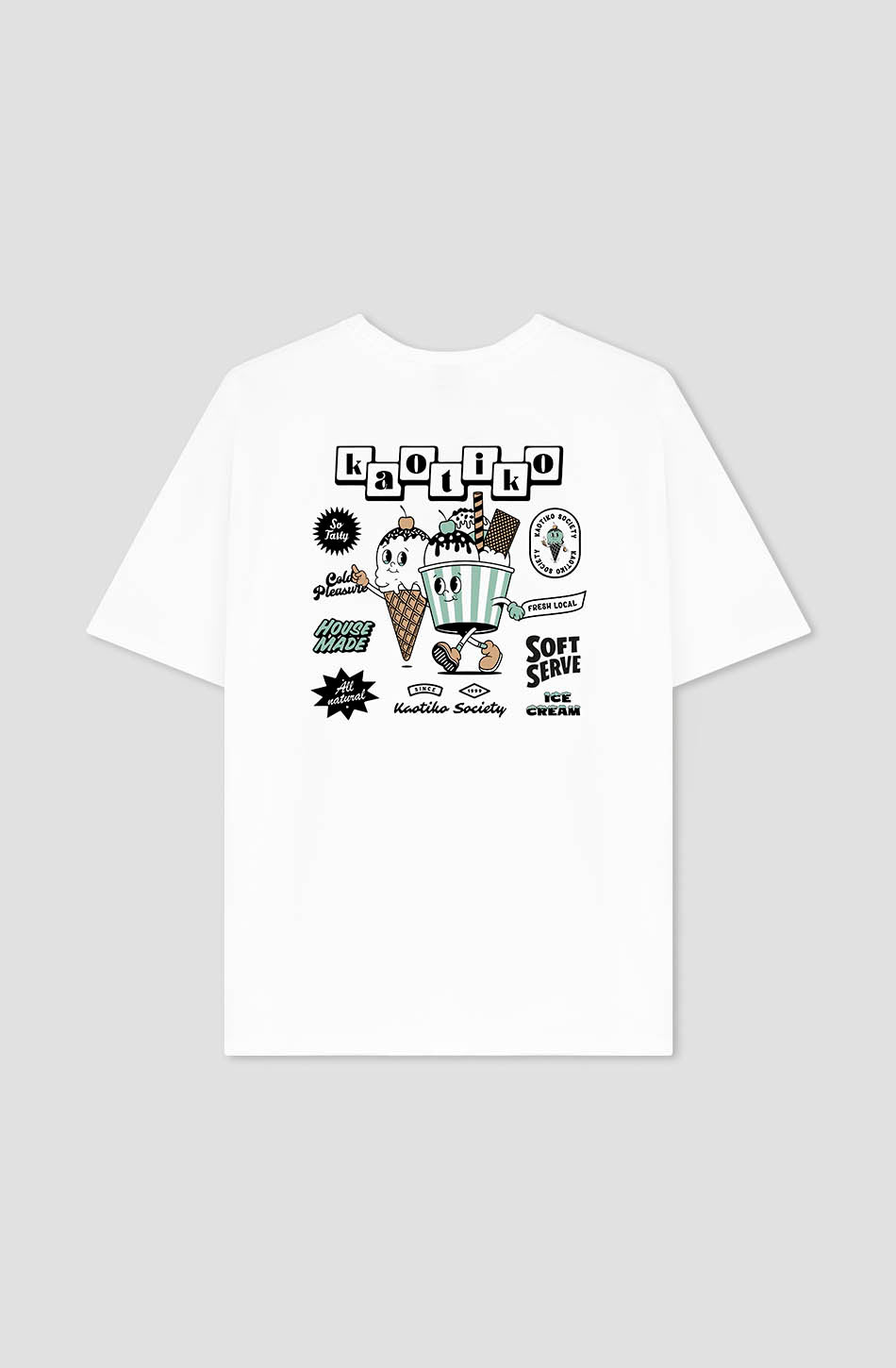 T-Shirt in verwaschenem Eisweiß