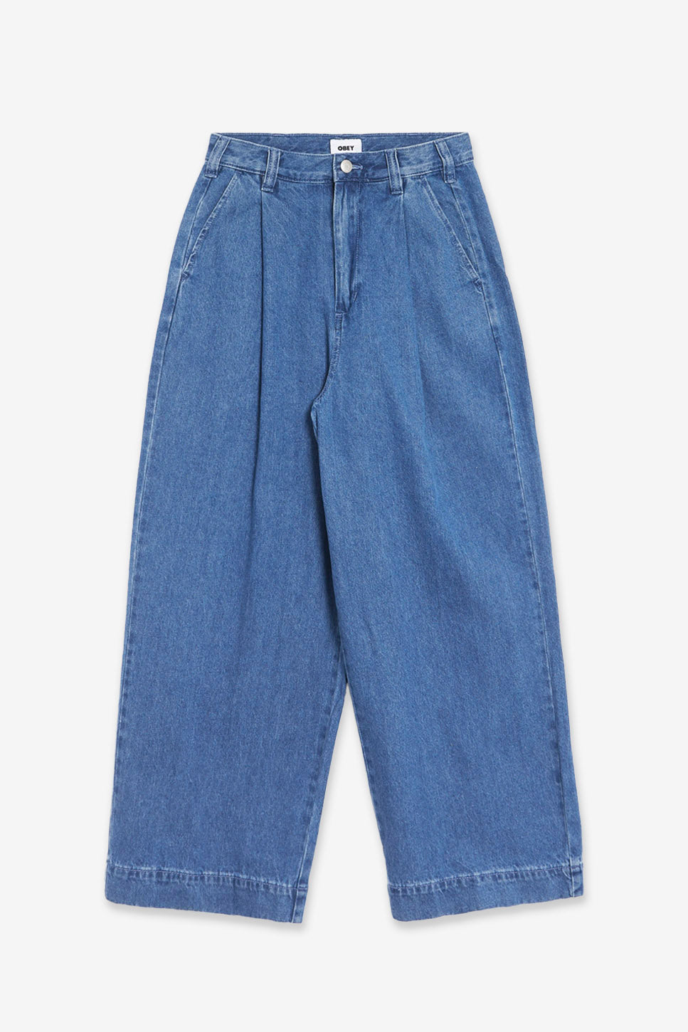 Obey Oliver – Helle Indi-Hose aus plissiertem Denim