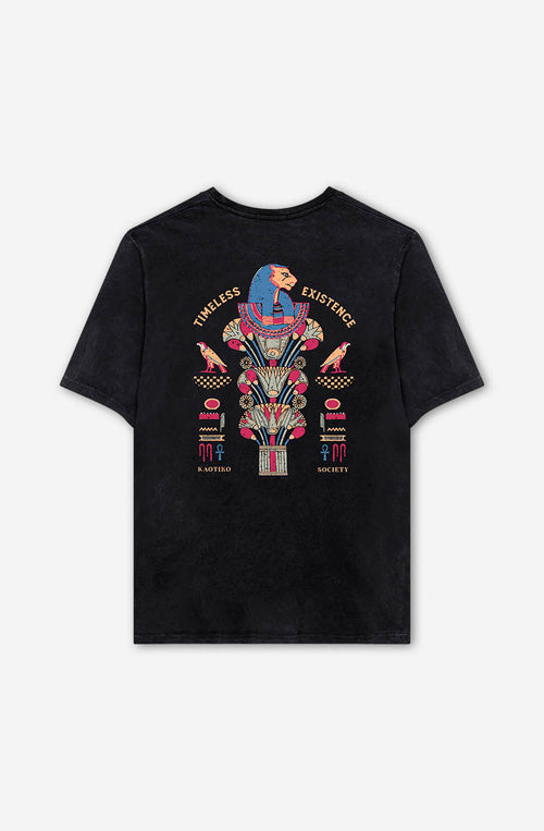 Verwaschenes schwarzes Timeless Existence-T-Shirt